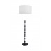 Black Wood floor lamp with Fabric shade