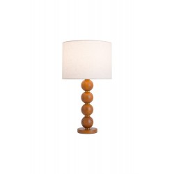 Woodball table lamp with Fabric shade