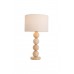 Woodball table lamp with Fabric shade